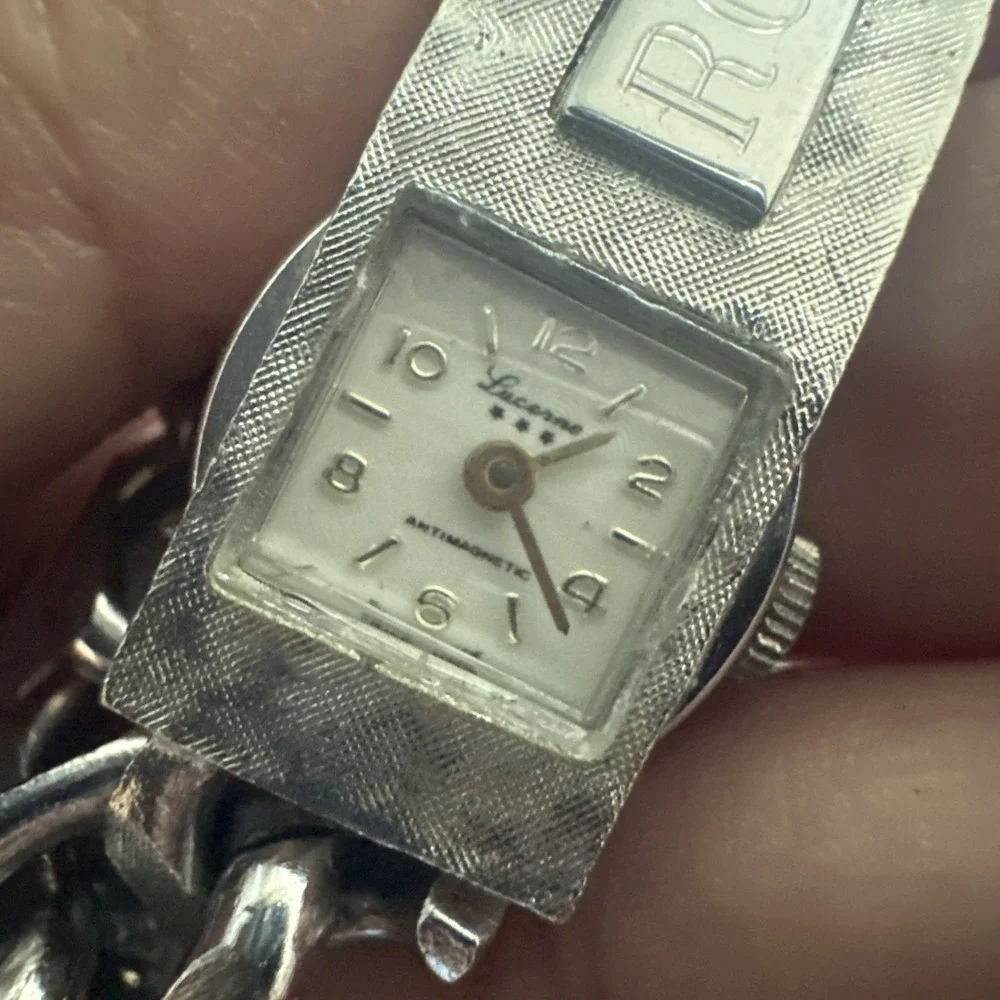 Works VTG Lucerne Swiss Silver Manual Wind Women Bracelet Watch For ROY Fit 6.25